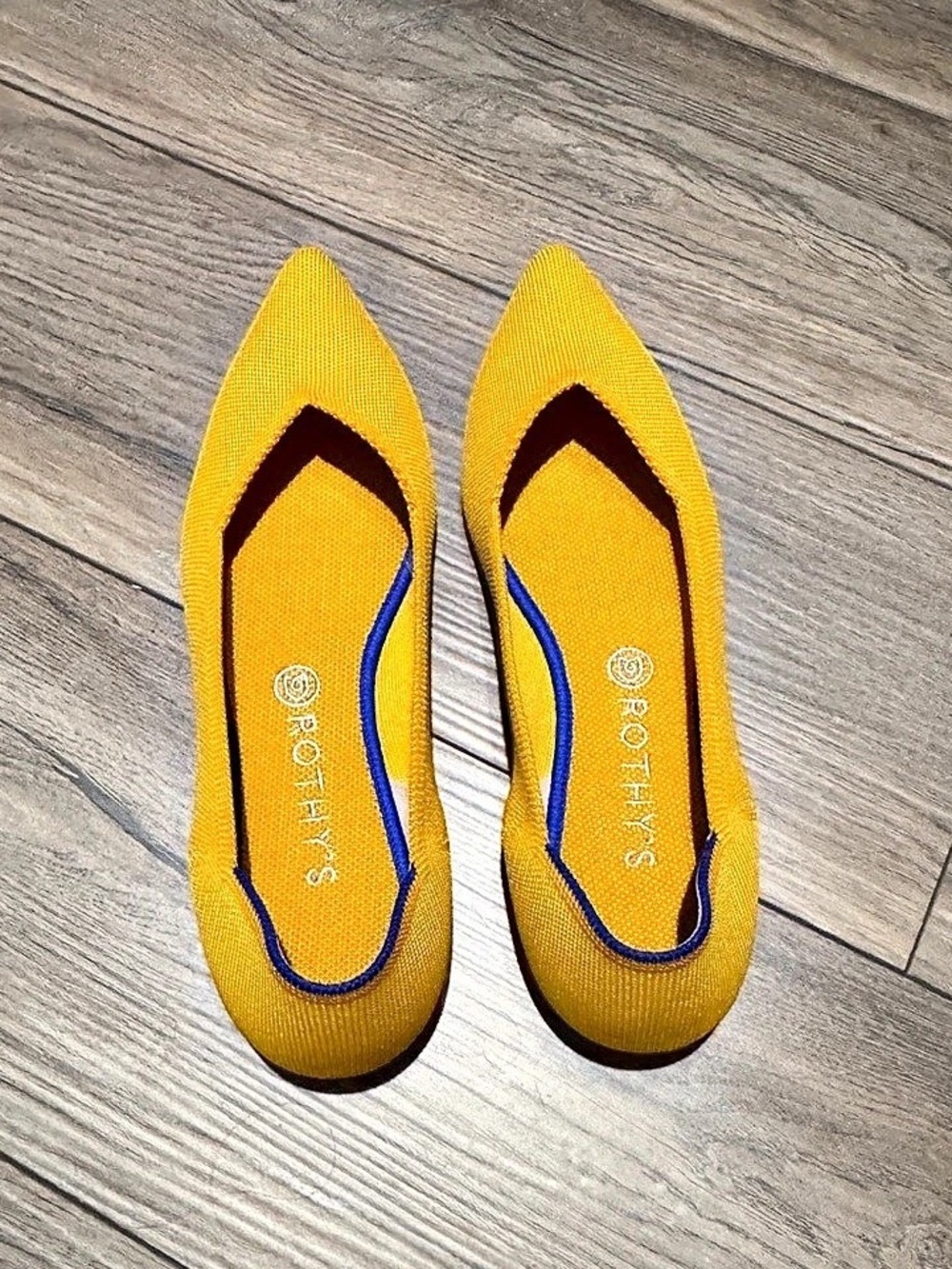 Rothy's The Point Flats in Marigold Yellow, Size 12